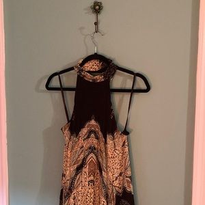 Free People Navy Multi colored Boho Maxi Dress XS